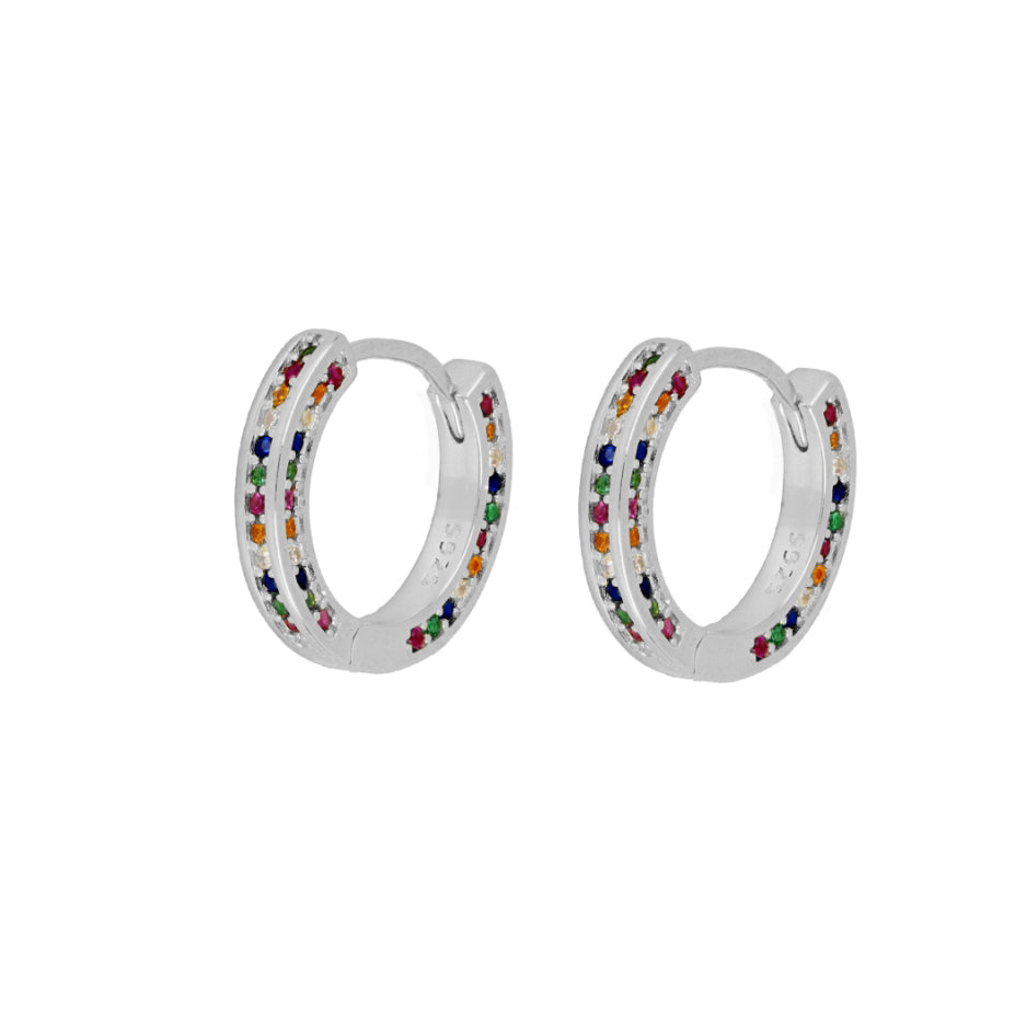 Big rainbow hoop silver