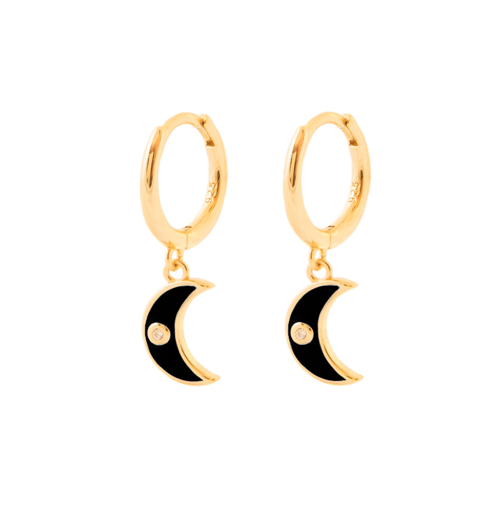Black enamel moon gold