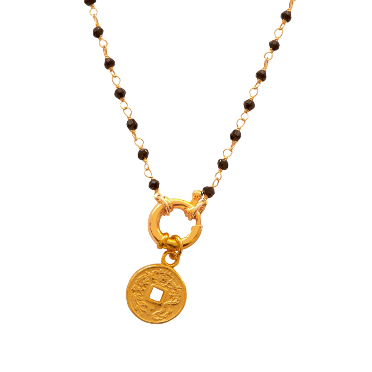 Chinese coin charm gold