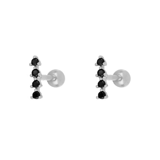 Black line piercing silver