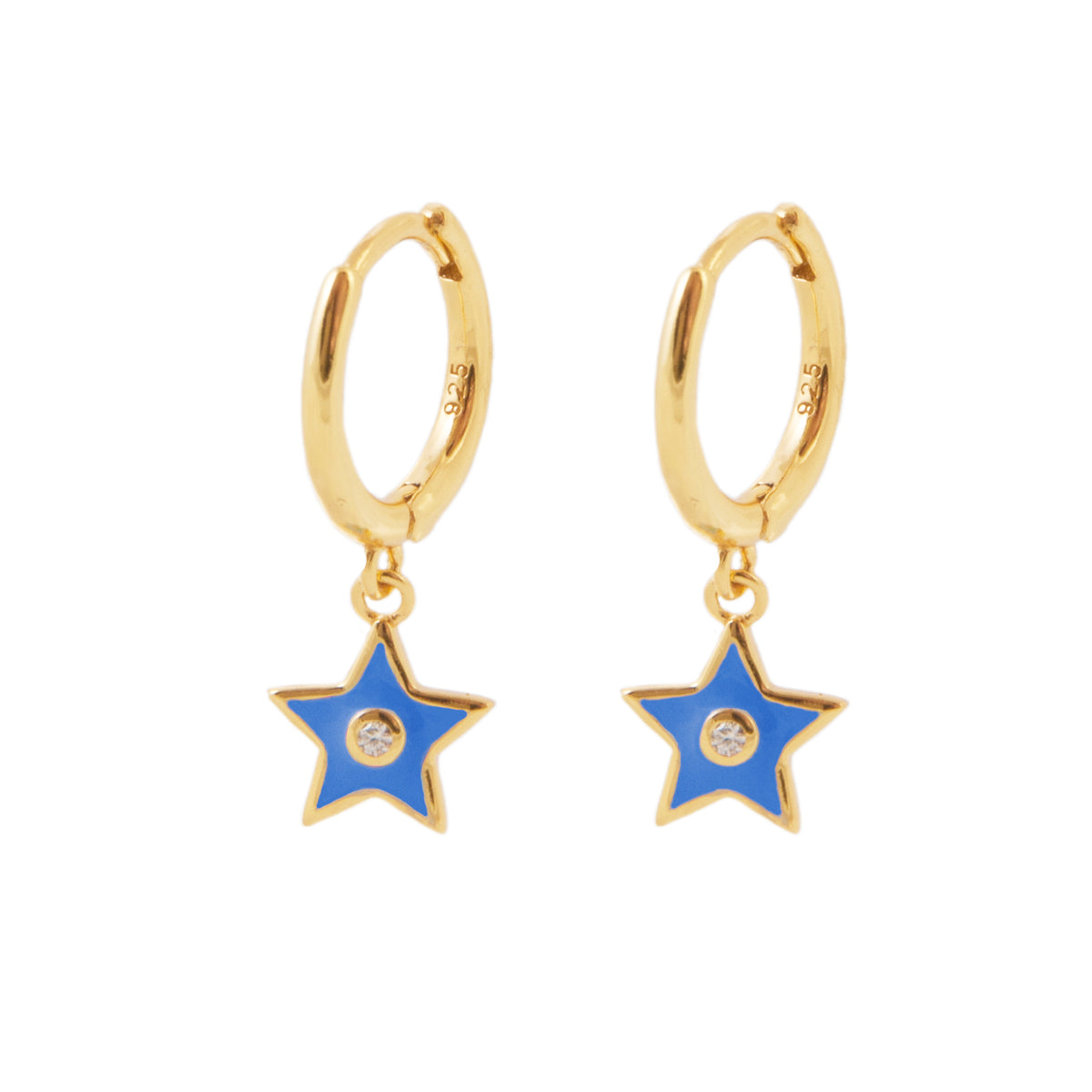 Blue enamel star gold