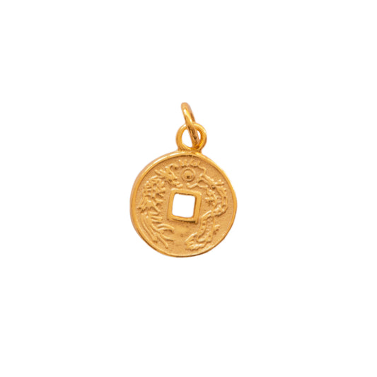Chinese coin charm gold