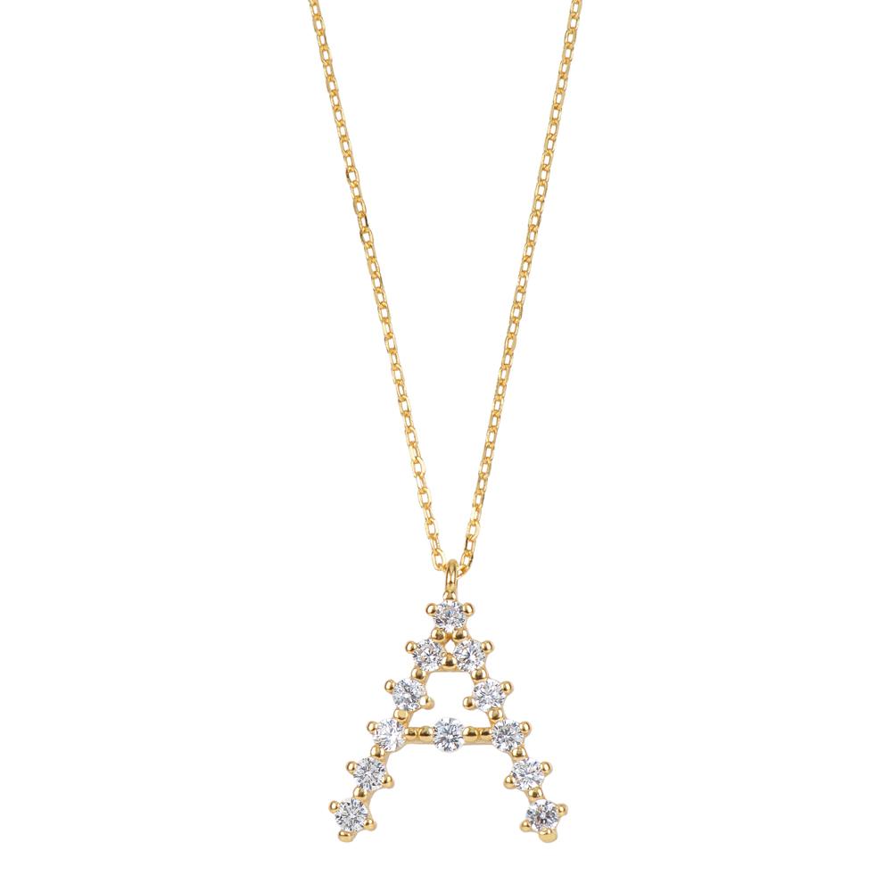 White zirconia initial gold - ByMirelae