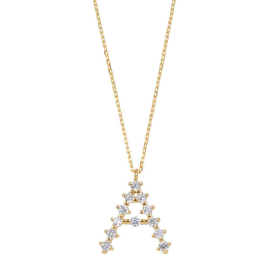 White zirconia initial gold - ByMirelae