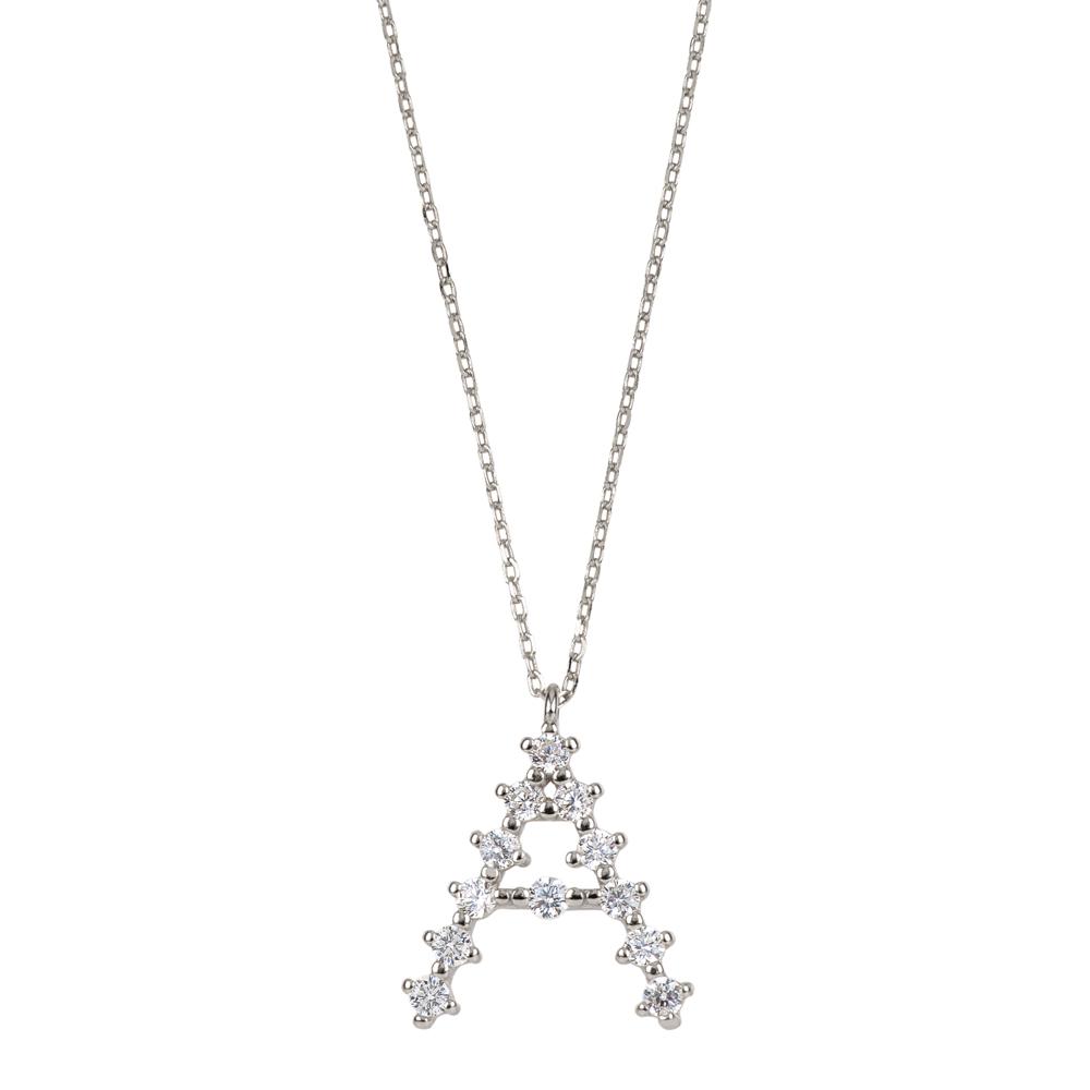 White zirconia initial silver - ByMirelae