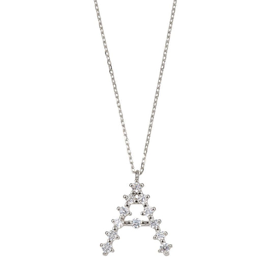 White zirconia initial silver - ByMirelae
