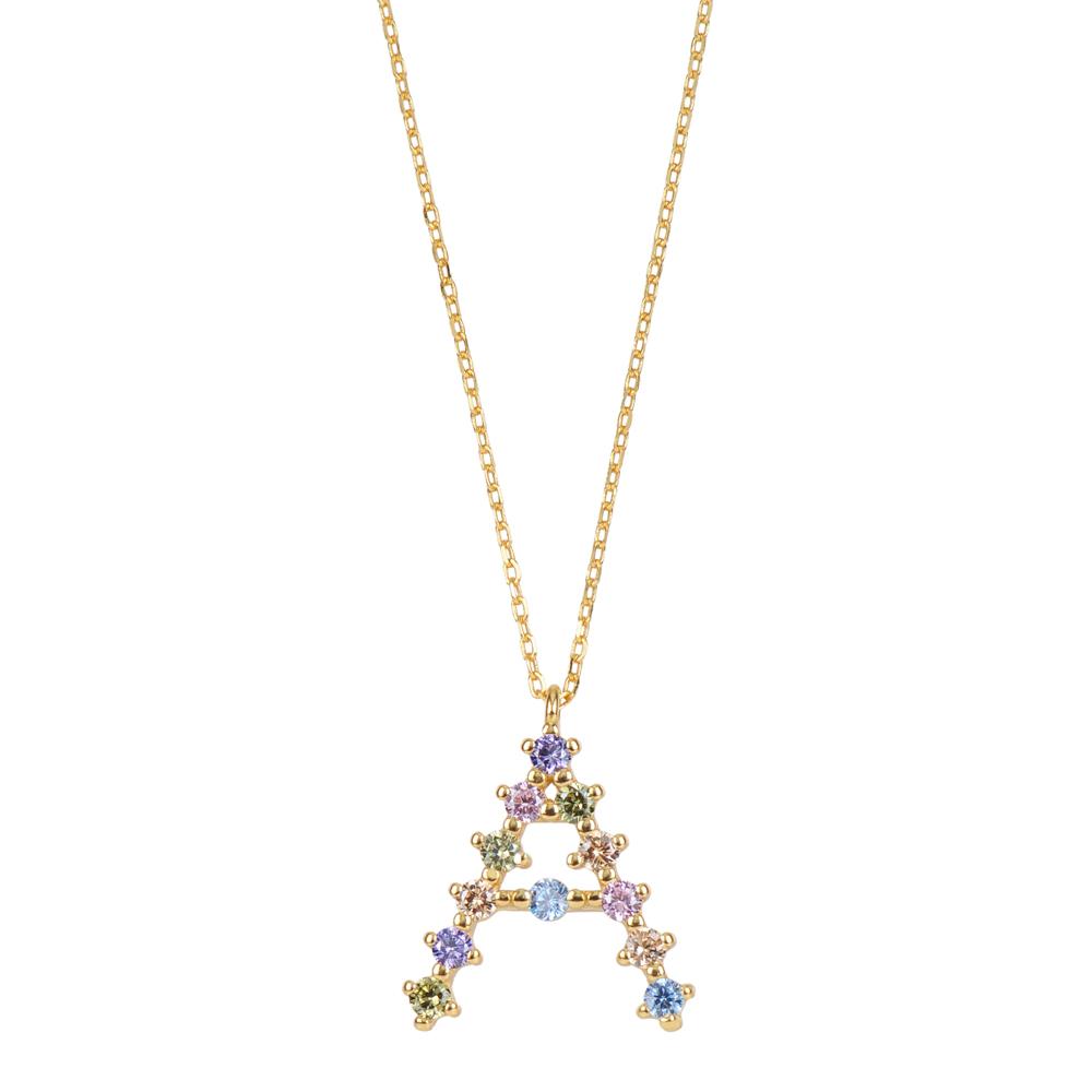 Rainbow zirconia initial gold - ByMirelae