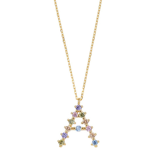 Rainbow zirconia initial gold - ByMirelae