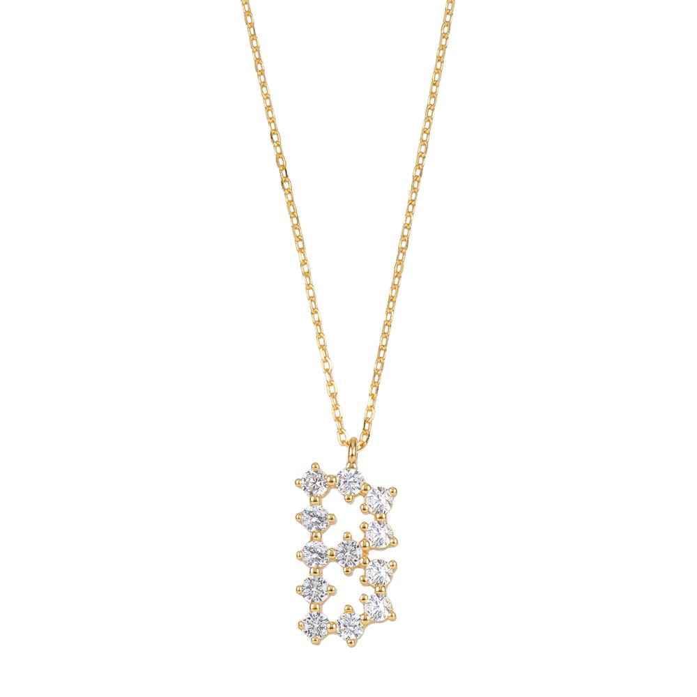 White zirconia initial gold - ByMirelae