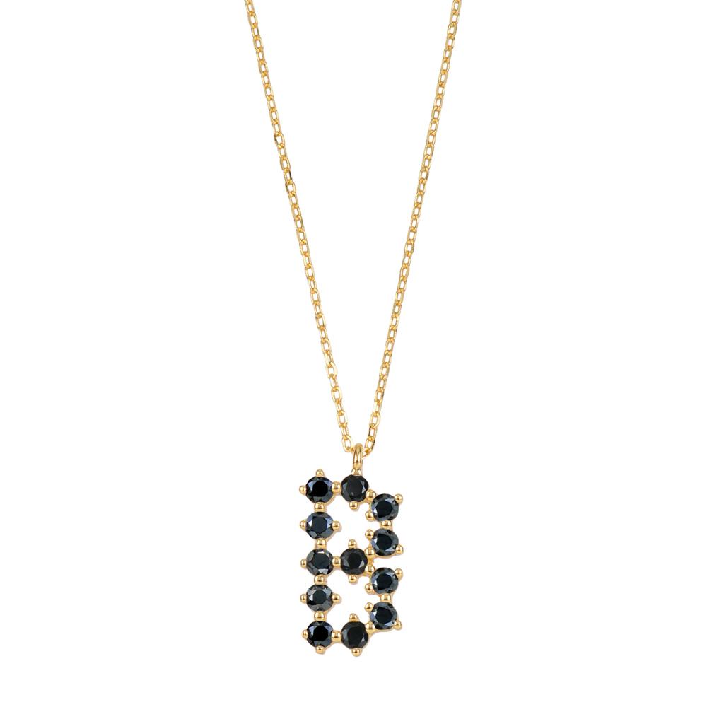 Black zirconia initial gold - ByMirelae