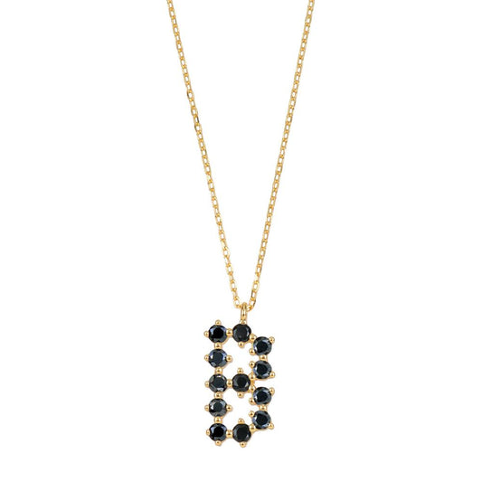 Black zirconia initial gold - ByMirelae