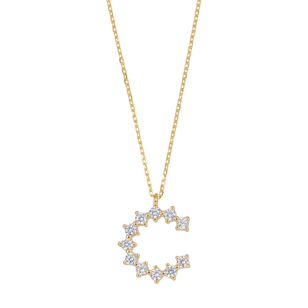 White zirconia initial gold - ByMirelae
