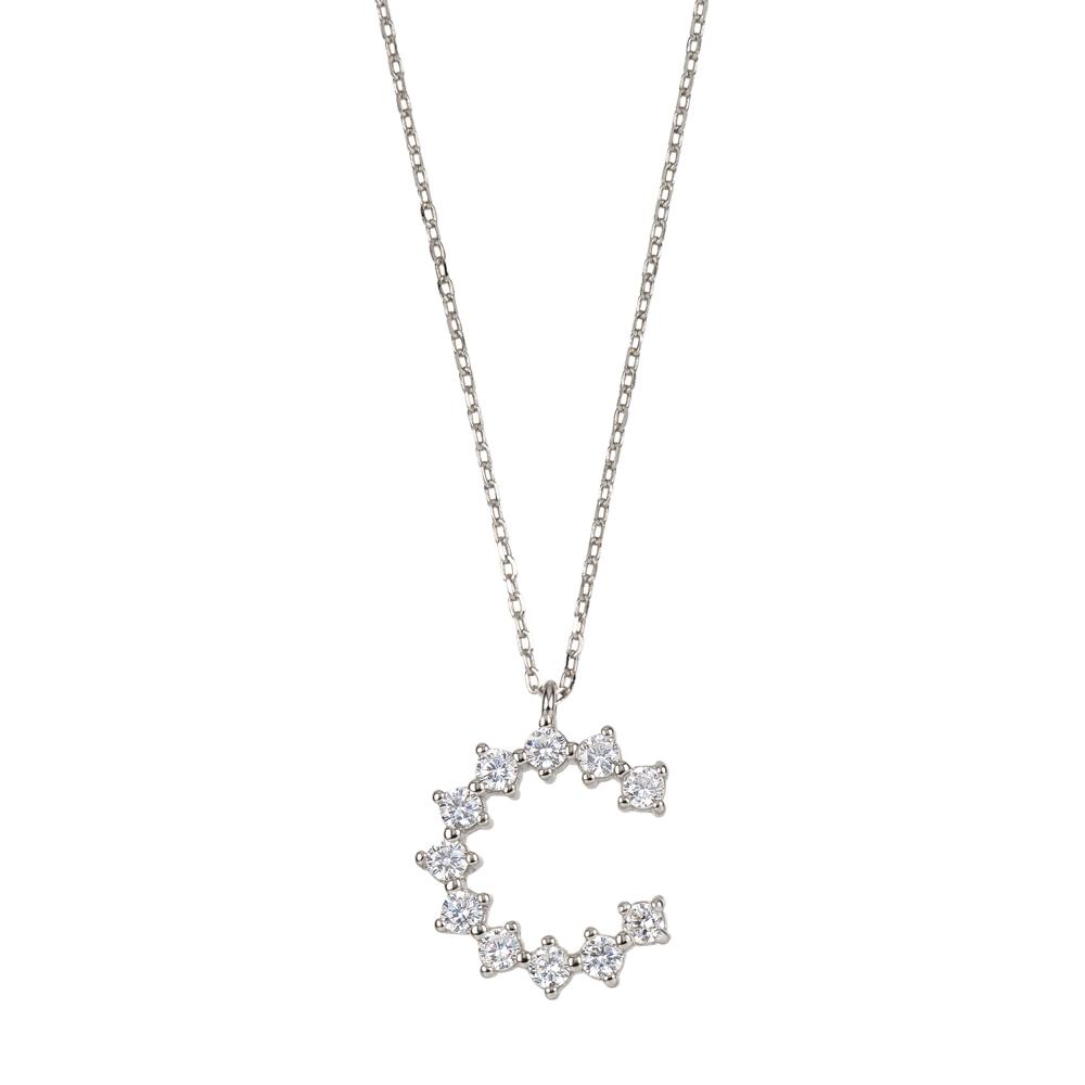 White zirconia initial silver - ByMirelae