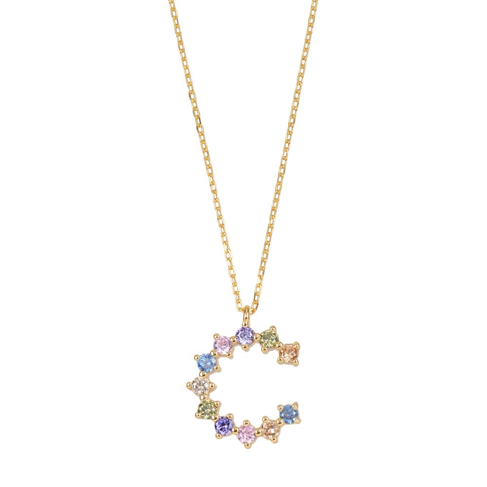 Rainbow zirconia initial gold - ByMirelae