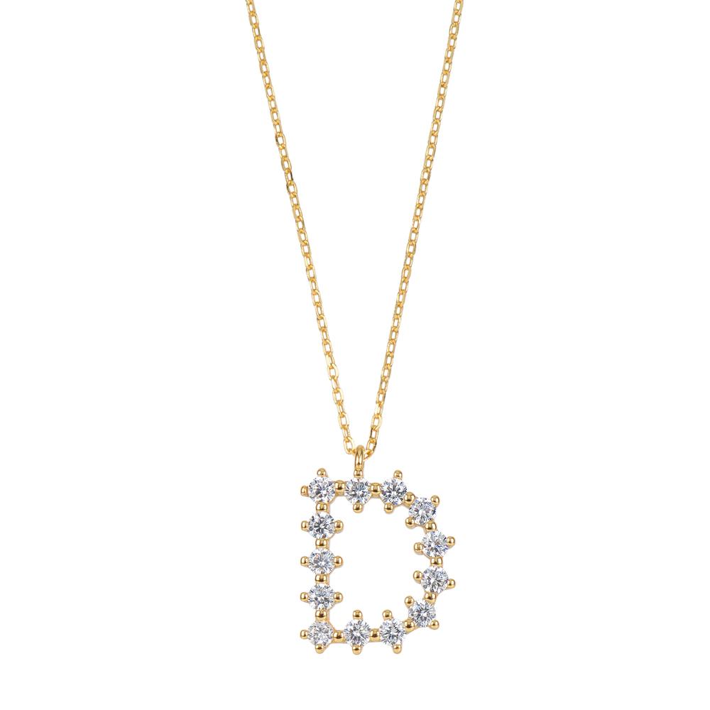 White zirconia initial gold - ByMirelae