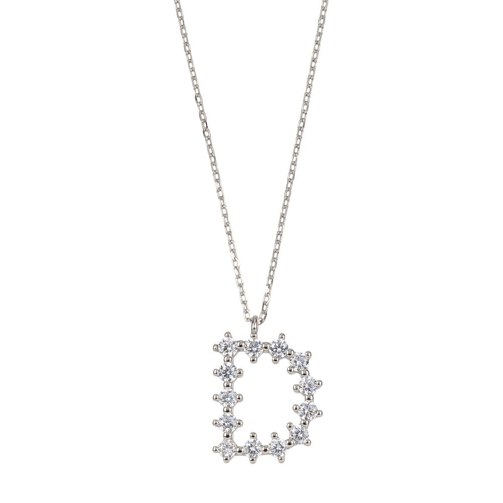 White zirconia initial silver - ByMirelae