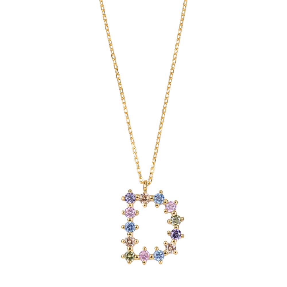 Rainbow zirconia initial gold - ByMirelae