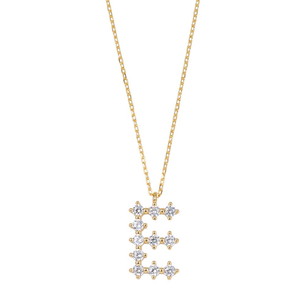 White zirconia initial gold - ByMirelae
