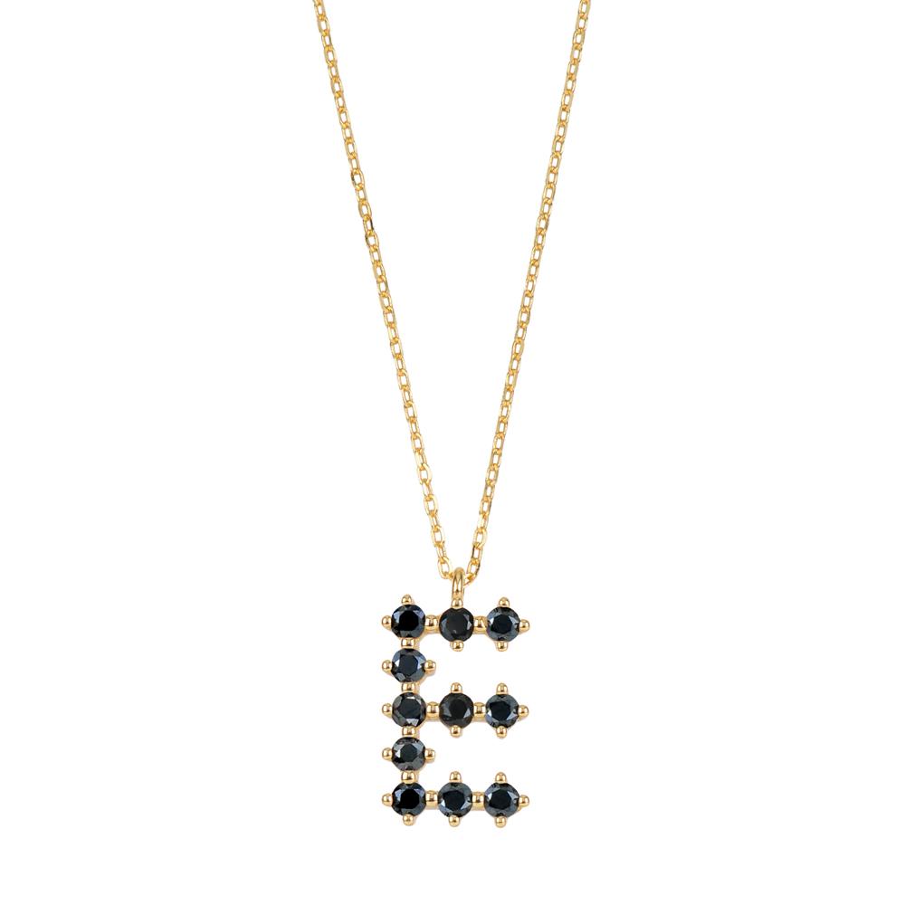 Black zirconia initial gold - ByMirelae