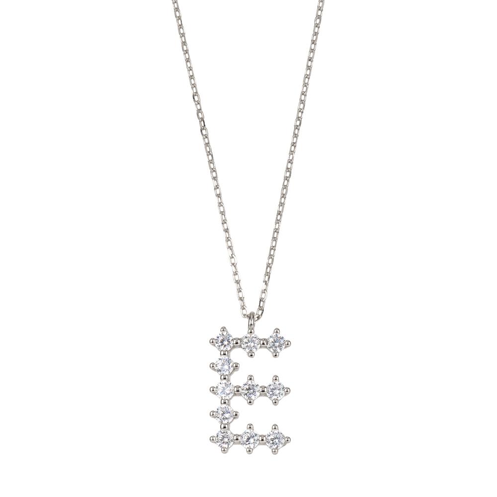 White zirconia initial silver - ByMirelae