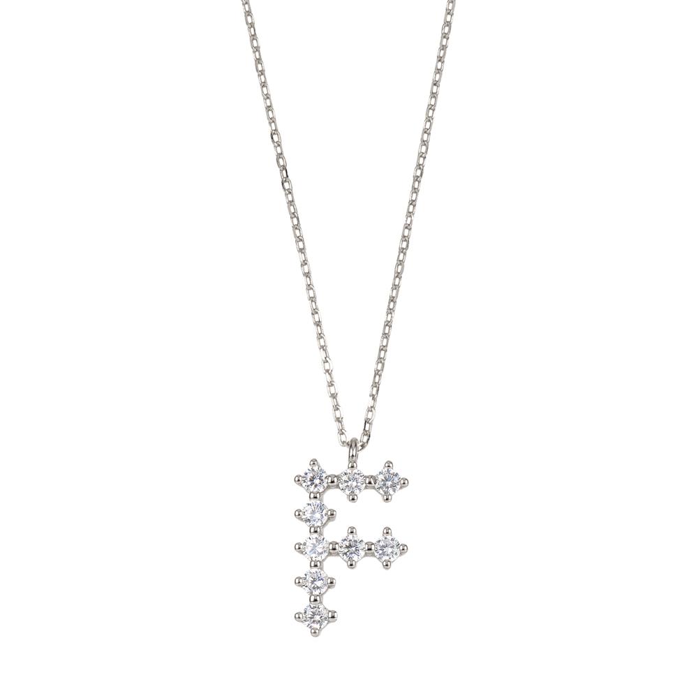 White zirconia initial silver - ByMirelae