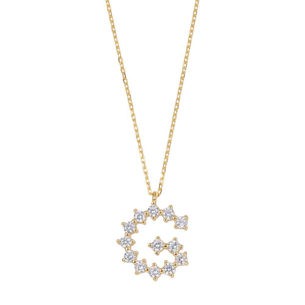 White zirconia initial gold - ByMirelae