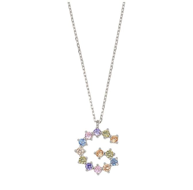 Rainbow zirconia initial silver - ByMirelae