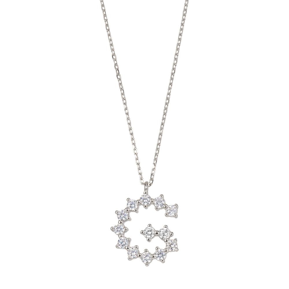 White zirconia initial silver - ByMirelae