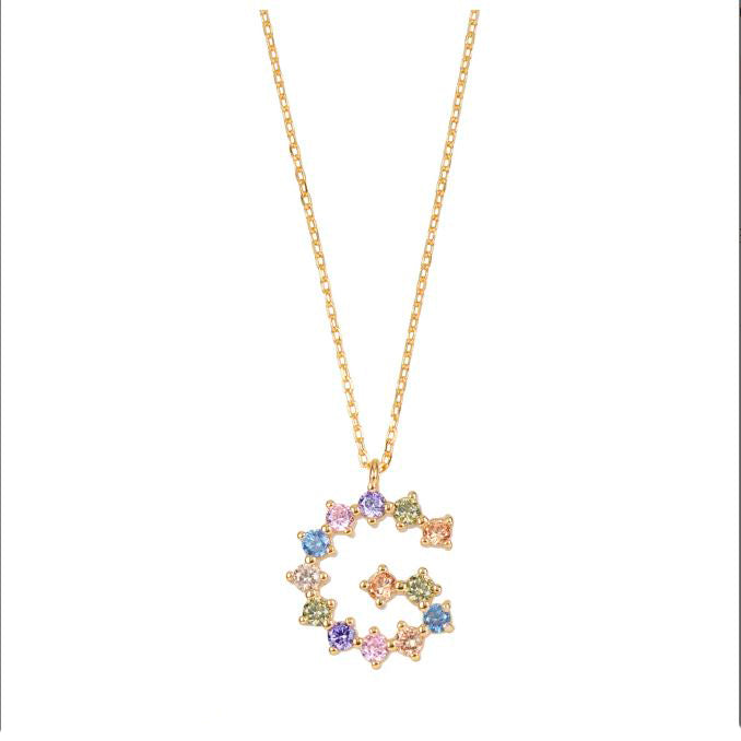 Rainbow zirconia initial gold - ByMirelae