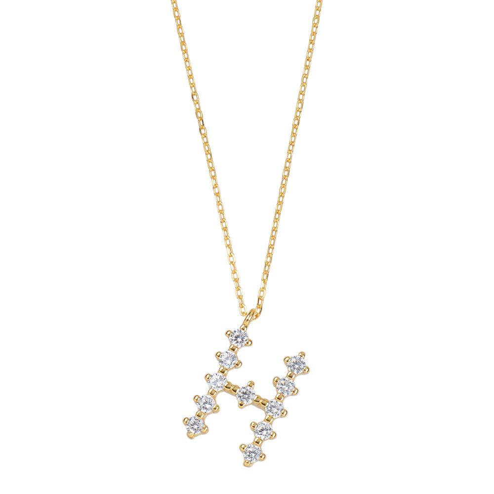White zirconia initial gold - ByMirelae