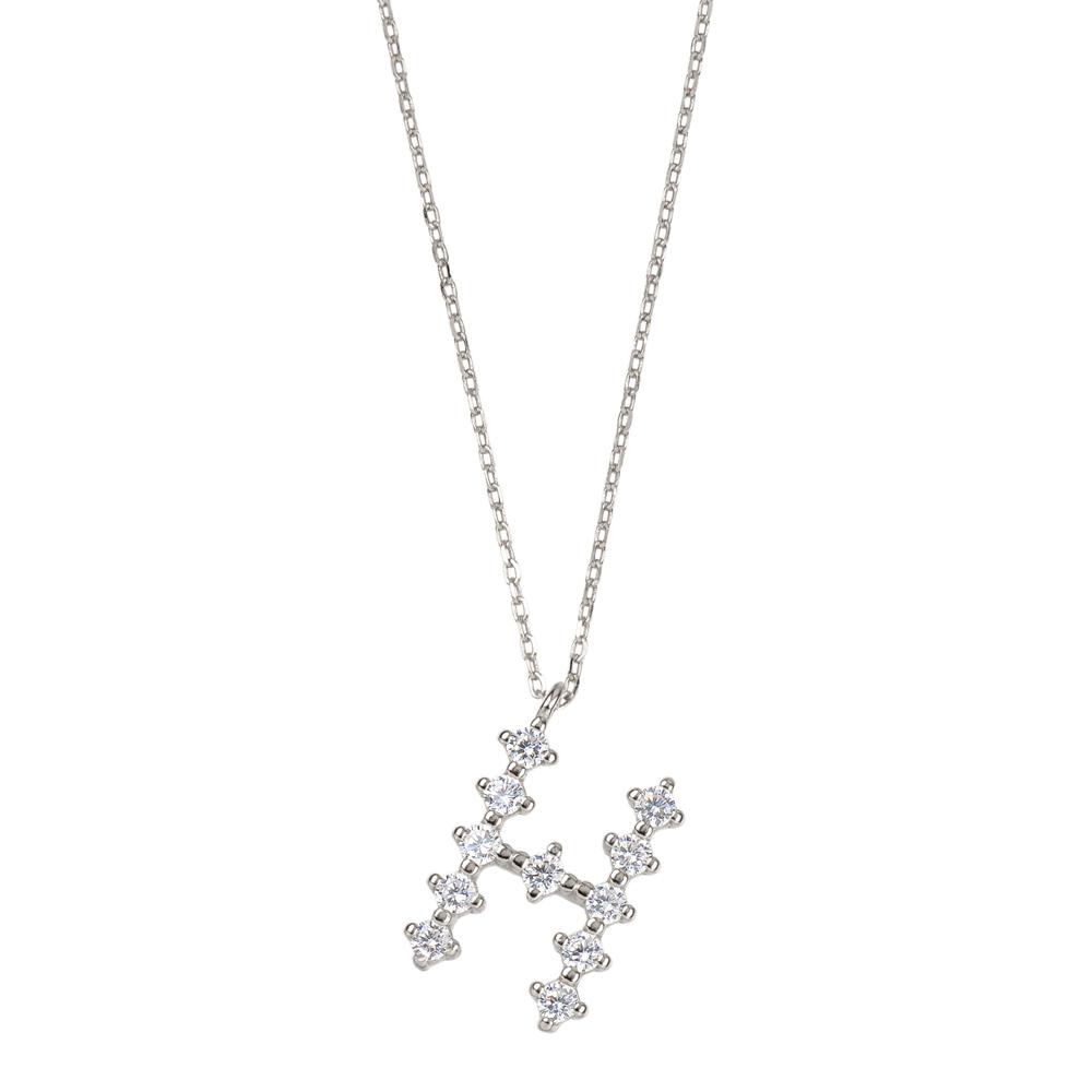 White zirconia initial silver - ByMirelae