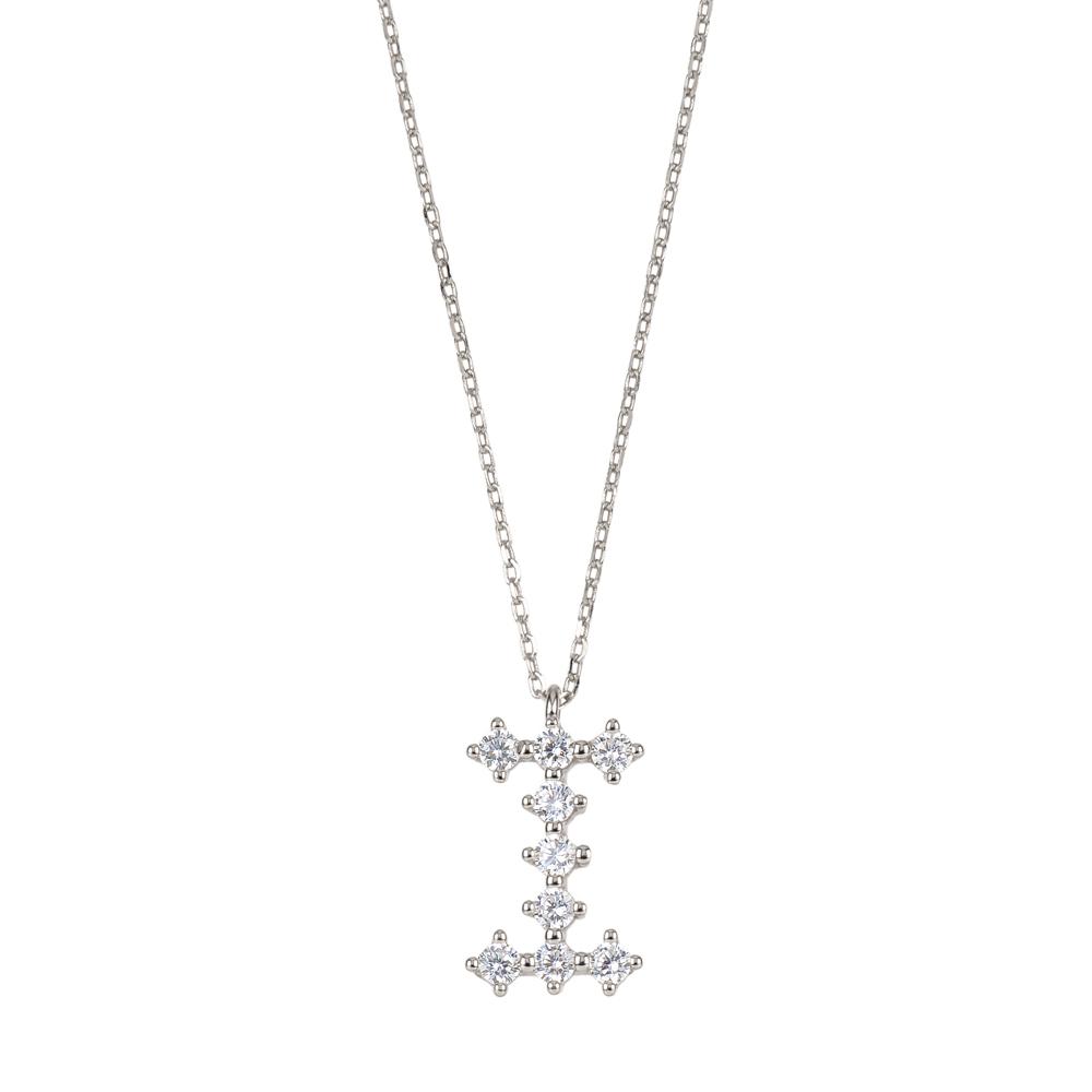 White zirconia initial silver - ByMirelae