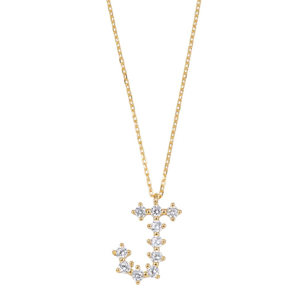 White zirconia initial gold - ByMirelae