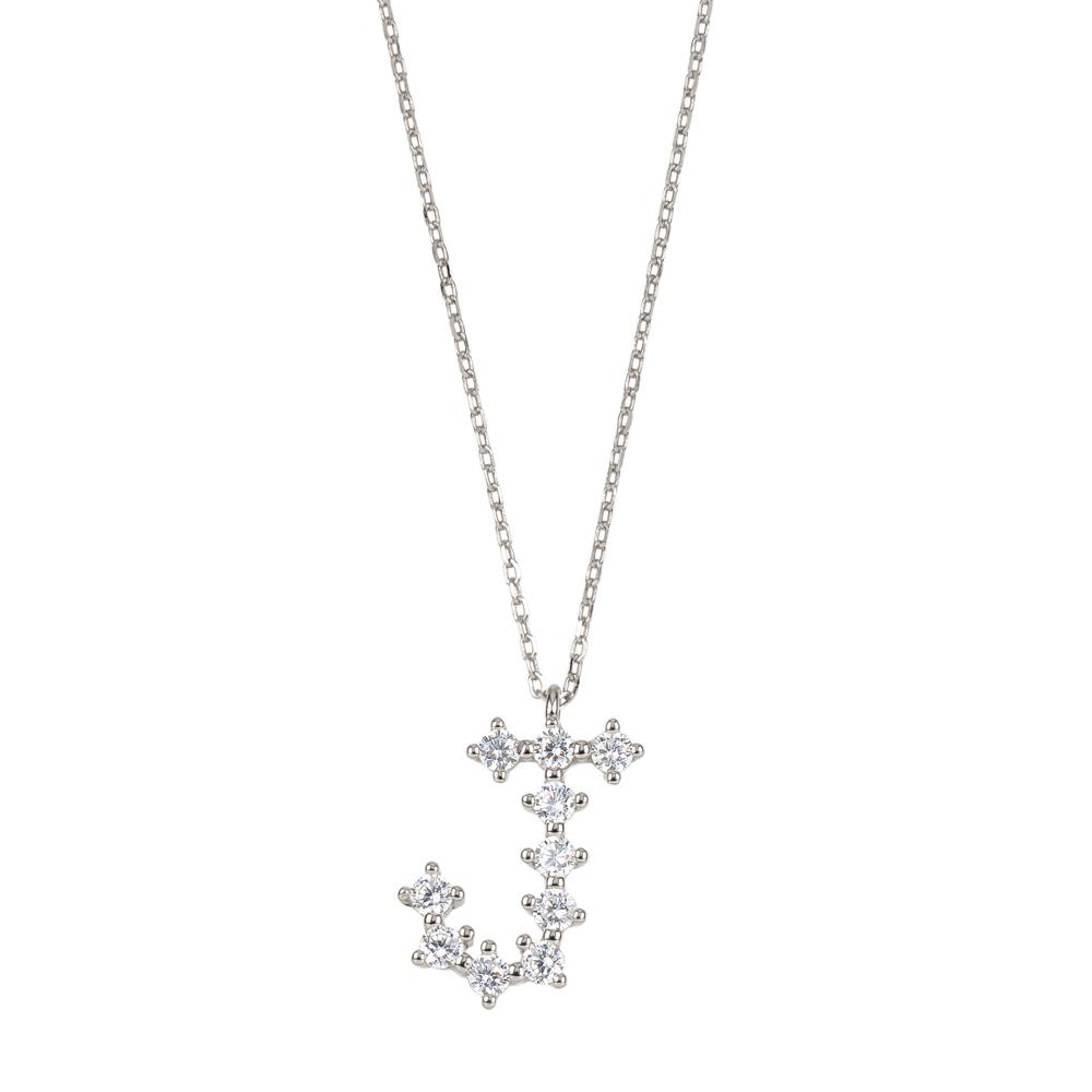 White zirconia initial silver - ByMirelae