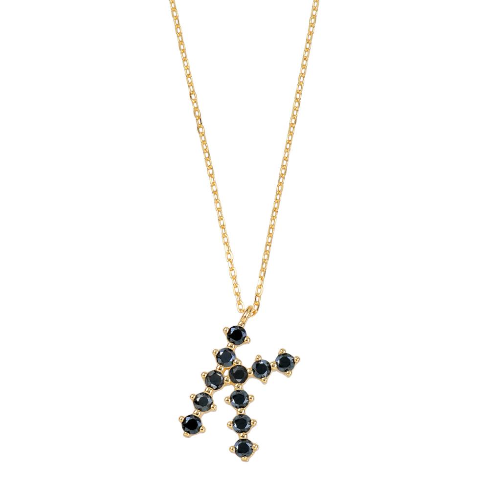 Black zirconia initial gold - ByMirelae