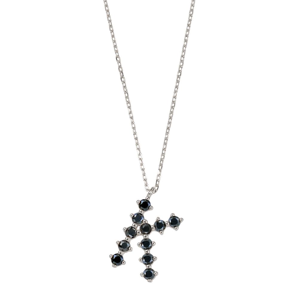 Black zirconia initial silver - ByMirelae