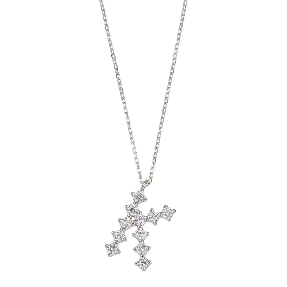 White zirconia initial silver - ByMirelae