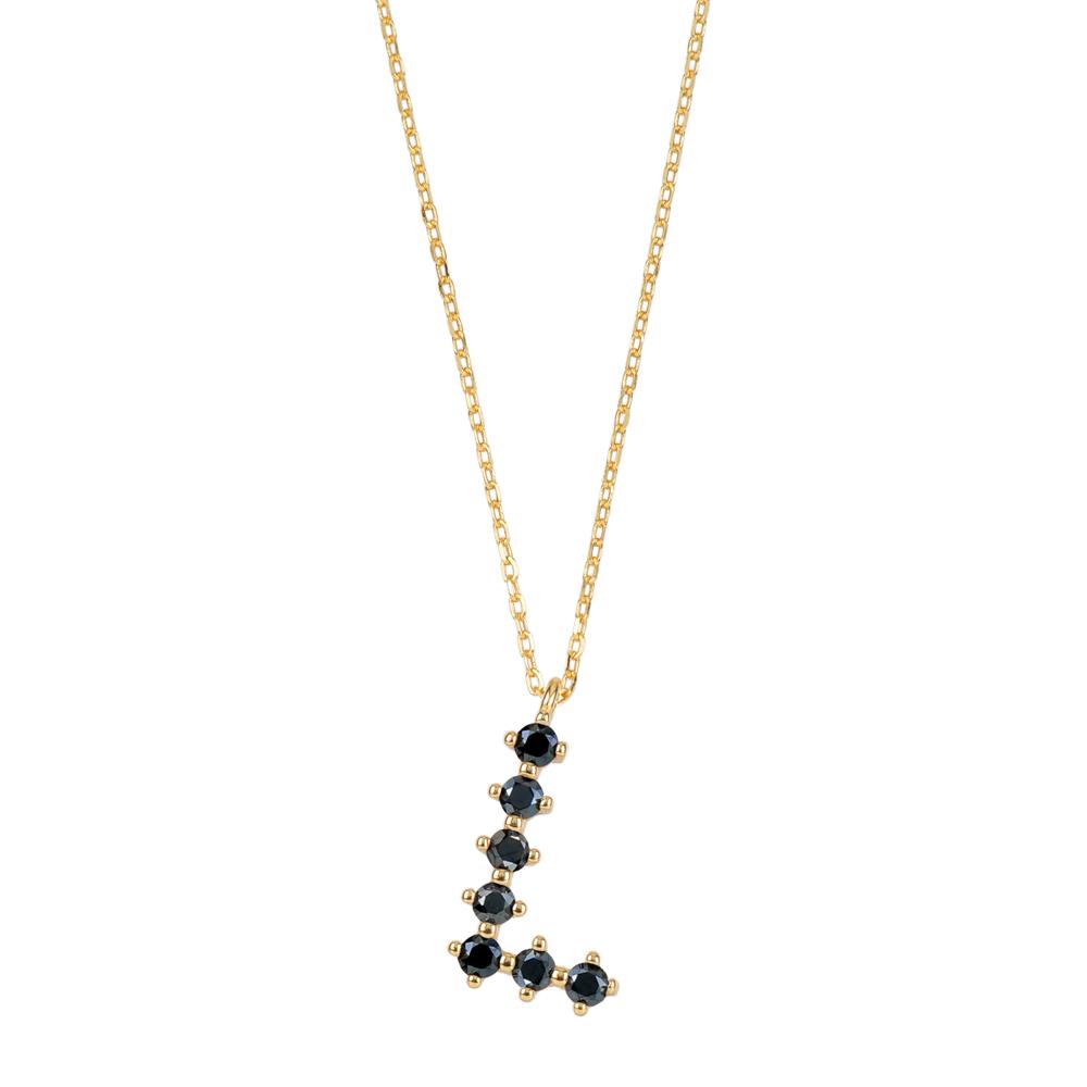 Black zirconia initial gold - ByMirelae
