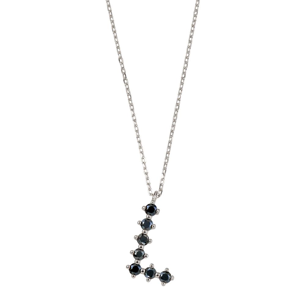 Black zirconia initial silver - ByMirelae