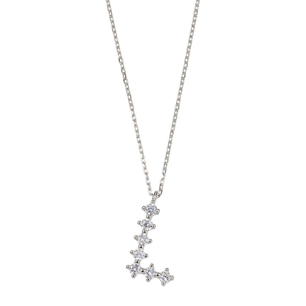 White zirconia initial silver - ByMirelae