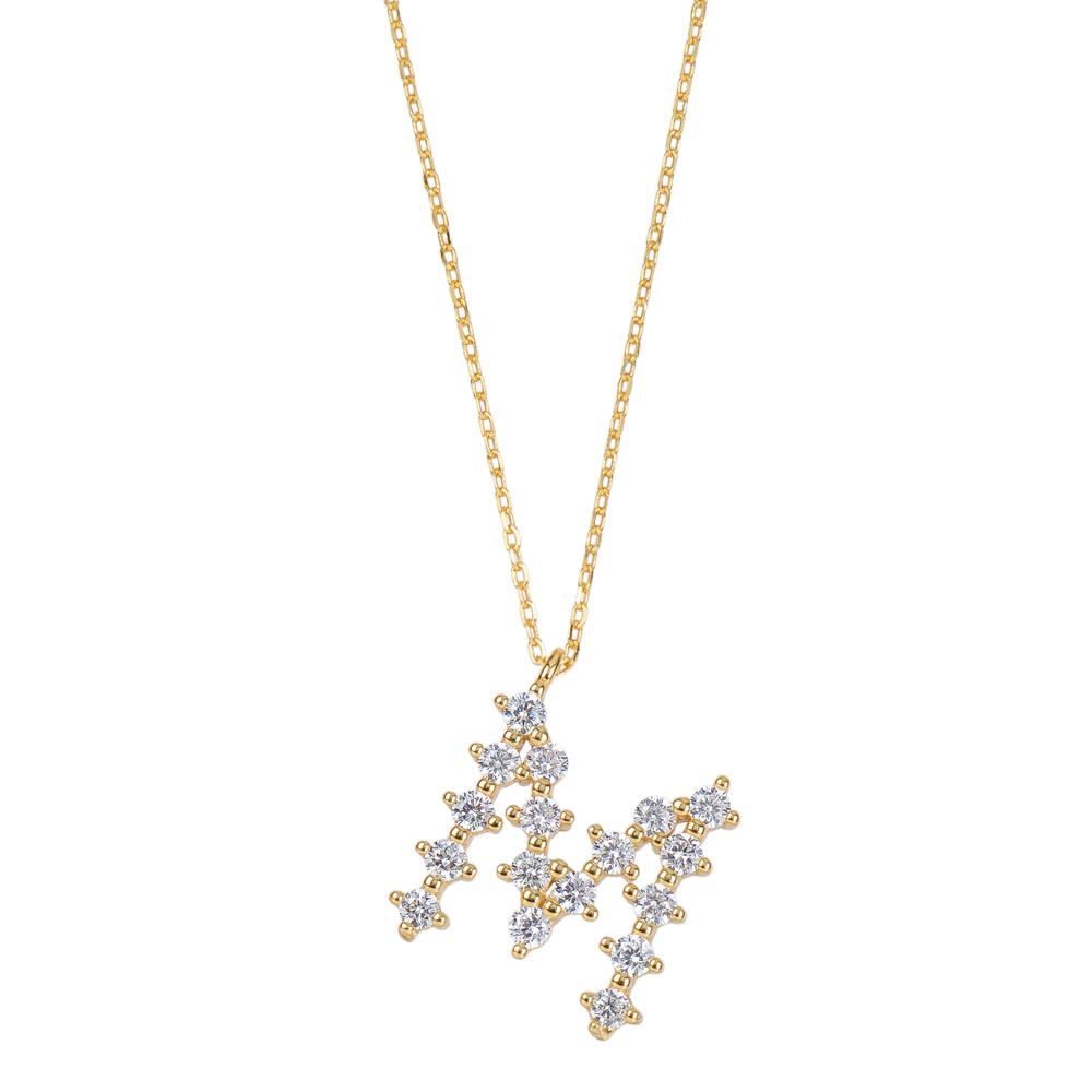 White zirconia initial gold - ByMirelae