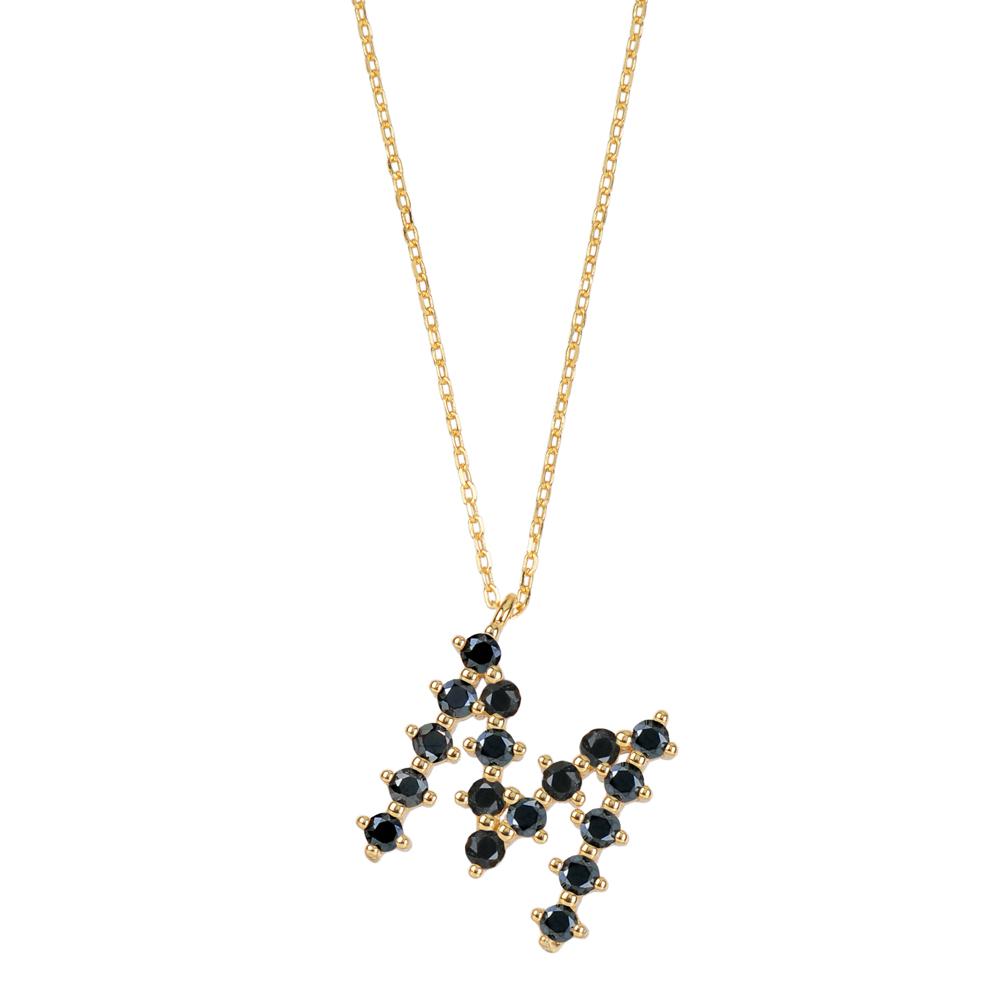 Black zirconia initial gold - ByMirelae