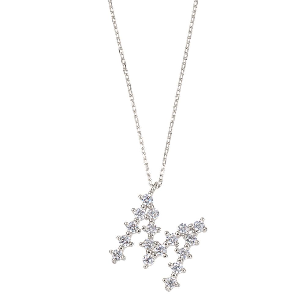White zirconia initial silver - ByMirelae