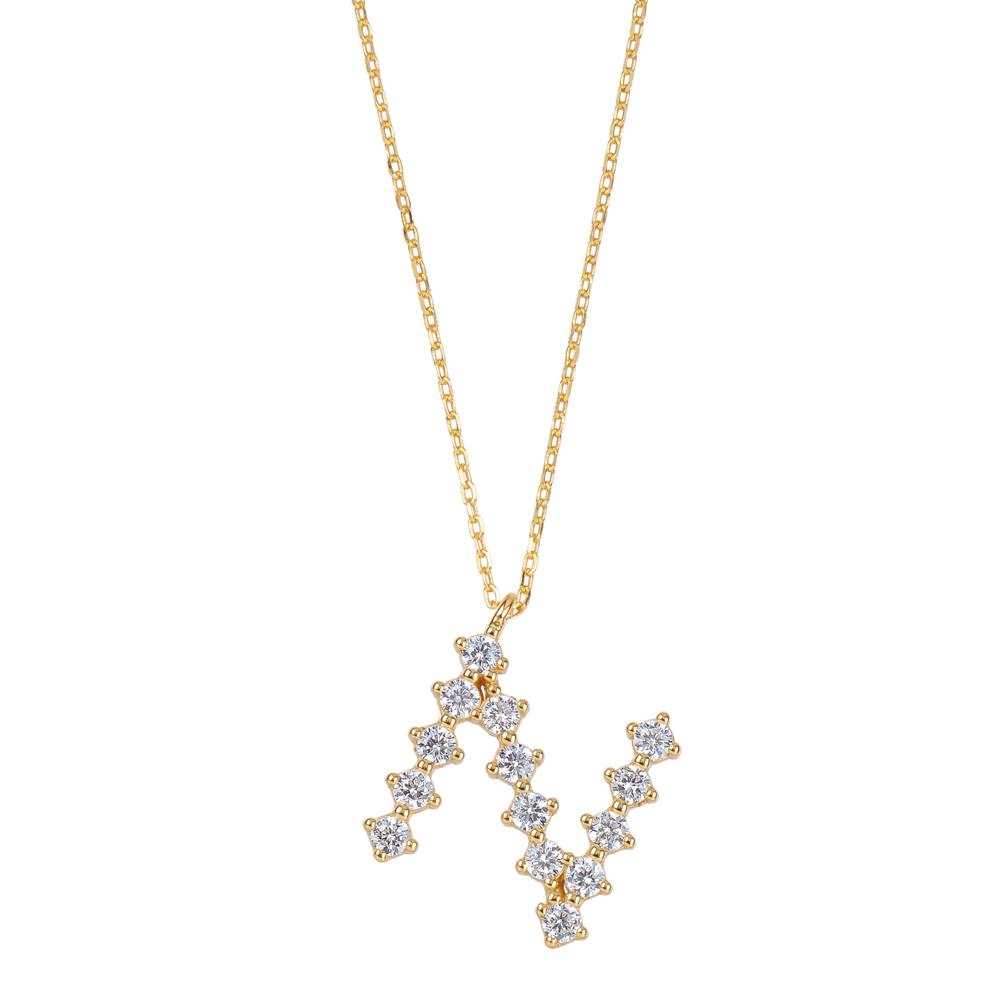 White zirconia initial gold - ByMirelae