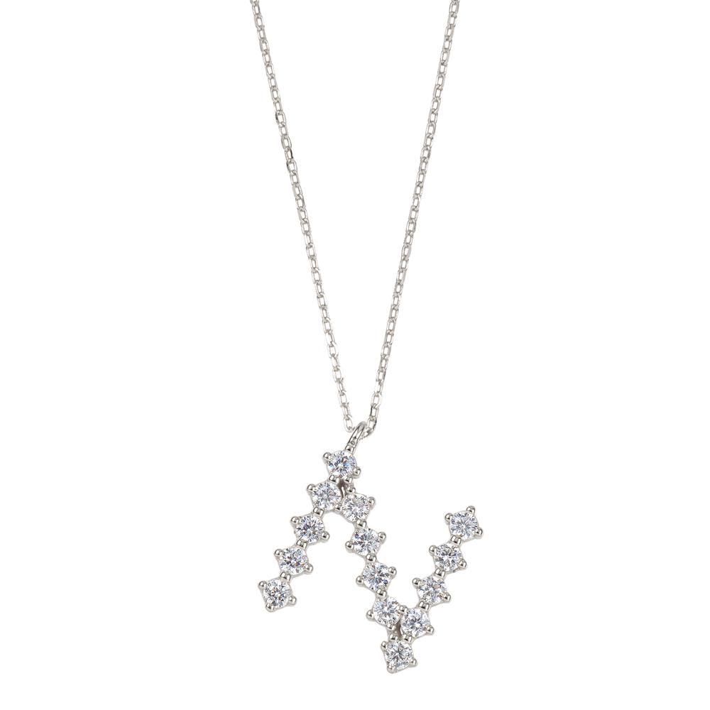 White zirconia initial silver - ByMirelae