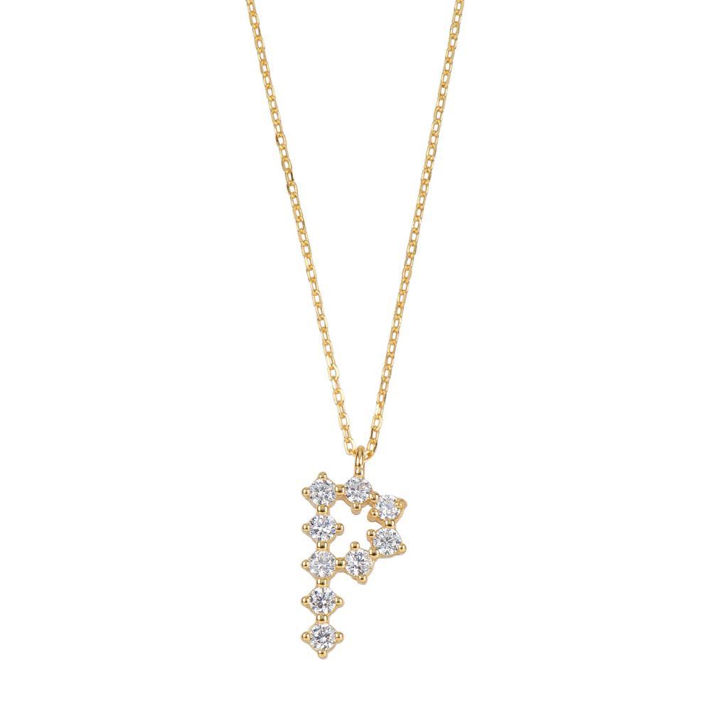 White zirconia initial gold - ByMirelae