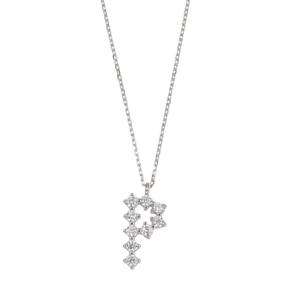 White zirconia initial silver - ByMirelae