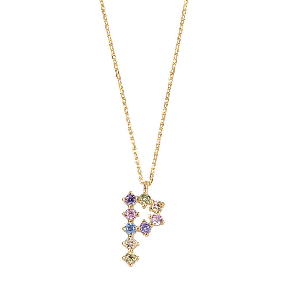 Rainbow zirconia initial gold - ByMirelae
