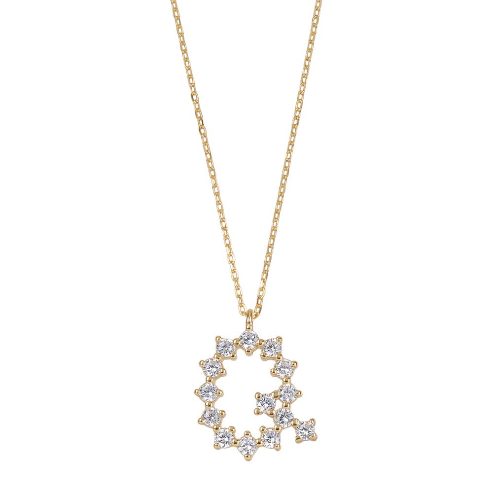 White zirconia initial gold - ByMirelae