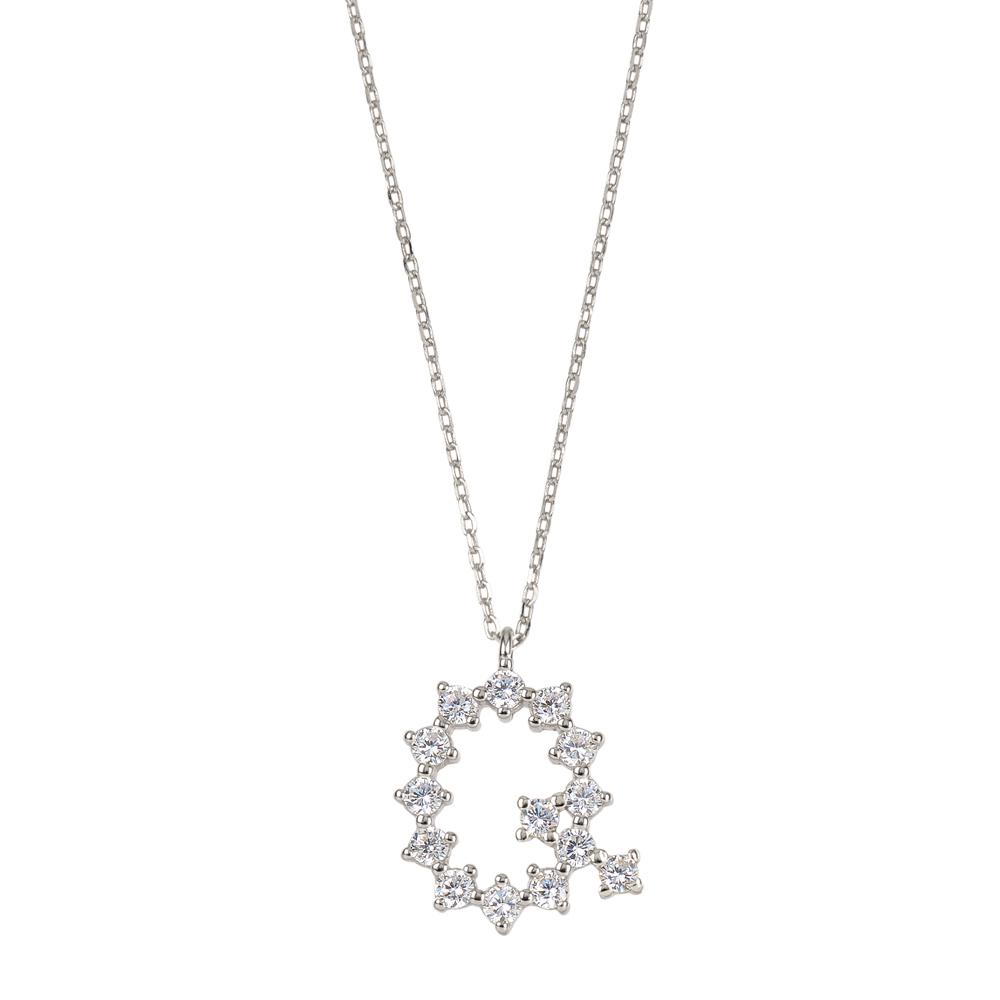 White zirconia initial silver - ByMirelae